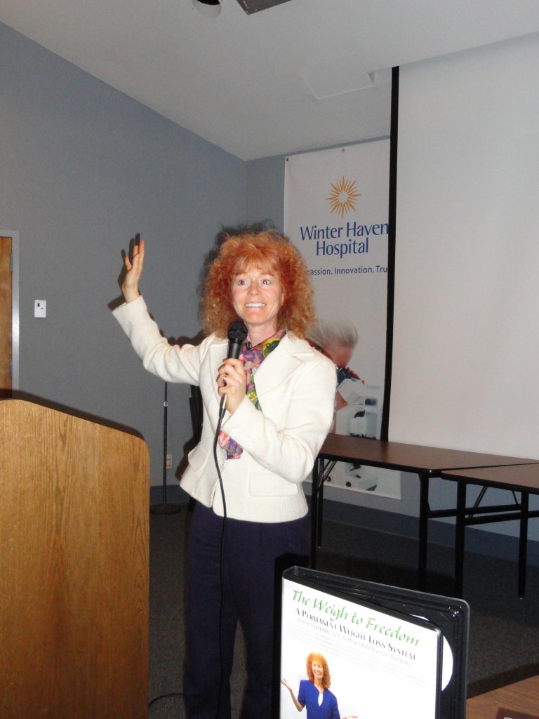 Rena-speaking-at-Winter Haven Hospital